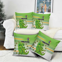 Cook Islands Va'a Race Pillow Cover Te Tatau Tattoos Sporty Style Green-White Color LT03 - Polynesian Pride