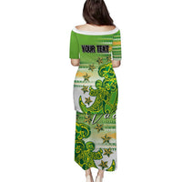 Personalised Cook Islands Va'a Race Puletasi Te Tatau Tattoos Sporty Style Green-White Color LT03 - Polynesian Pride