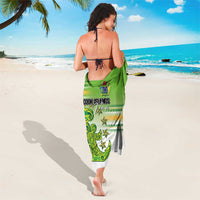 Cook Islands Va'a Race Sarong Te Tatau Tattoos Sporty Style Green-White Color LT03 - Polynesian Pride