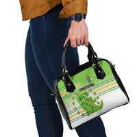 Cook Islands Va'a Race Shoulder Handbag Te Tatau Tattoos Sporty Style Green-White Color LT03 - Polynesian Pride