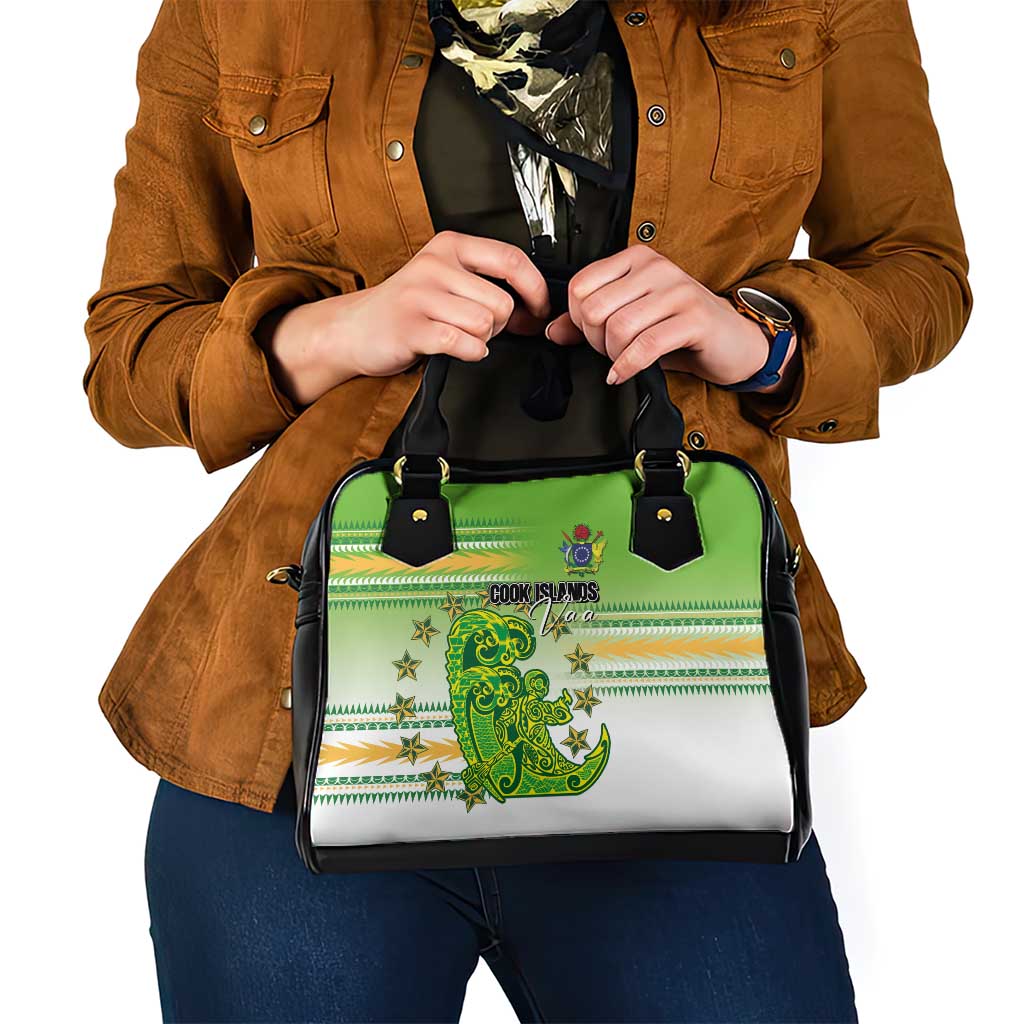 Cook Islands Va'a Race Shoulder Handbag Te Tatau Tattoos Sporty Style Green-White Color LT03 - Polynesian Pride