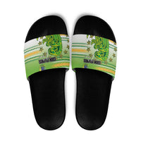 Cook Islands Va'a Race Slide Sandals Te Tatau Tattoos Sporty Style Green-White Color LT03 Green - Polynesian Pride