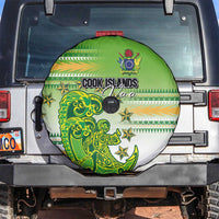 Cook Islands Va'a Race Spare Tire Cover Te Tatau Tattoos Sporty Style Green-White Color LT03 Green - Polynesian Pride