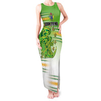 Personalised Cook Islands Va'a Race Tank Maxi Dress Te Tatau Tattoos Sporty Style Green-White Color LT03 Women Green - Polynesian Pride