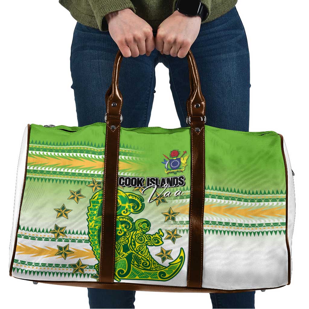 Cook Islands Va'a Race Travel Bag Te Tatau Tattoos Sporty Style Green-White Color LT03 Green - Polynesian Pride