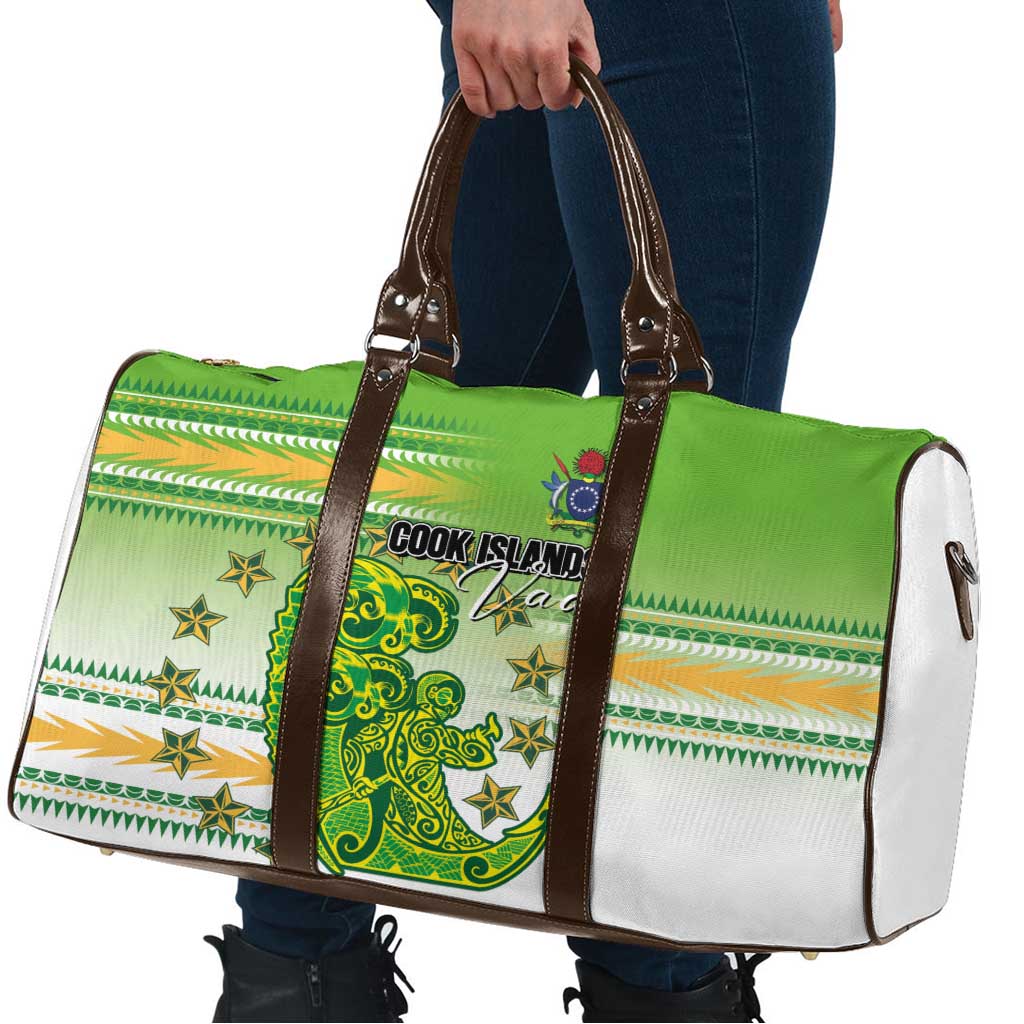 Cook Islands Va'a Race Travel Bag Te Tatau Tattoos Sporty Style Green-White Color LT03 - Polynesian Pride