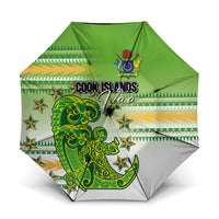 Cook Islands Va'a Race Umbrella Te Tatau Tattoos Sporty Style Green-White Color LT03 One Size Folded 11.42 inch Opened Diameter 37.4 inch Green - Polynesian Pride