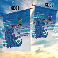Cook Islands Va'a Race Garden Flag Te Tatau Tattoos Sporty Style Light Blue Color LT03 - Polynesian Pride