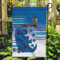 Cook Islands Va'a Race Garden Flag Te Tatau Tattoos Sporty Style Light Blue Color LT03 Garden Flag Blue - Polynesian Pride