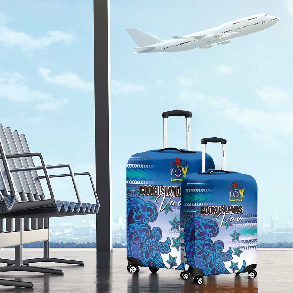 Cook Islands Va'a Race Luggage Cover Te Tatau Tattoos Sporty Style Light Blue Color LT03 - Polynesian Pride