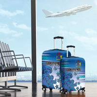 Cook Islands Va'a Race Luggage Cover Te Tatau Tattoos Sporty Style Light Blue Color LT03 - Polynesian Pride