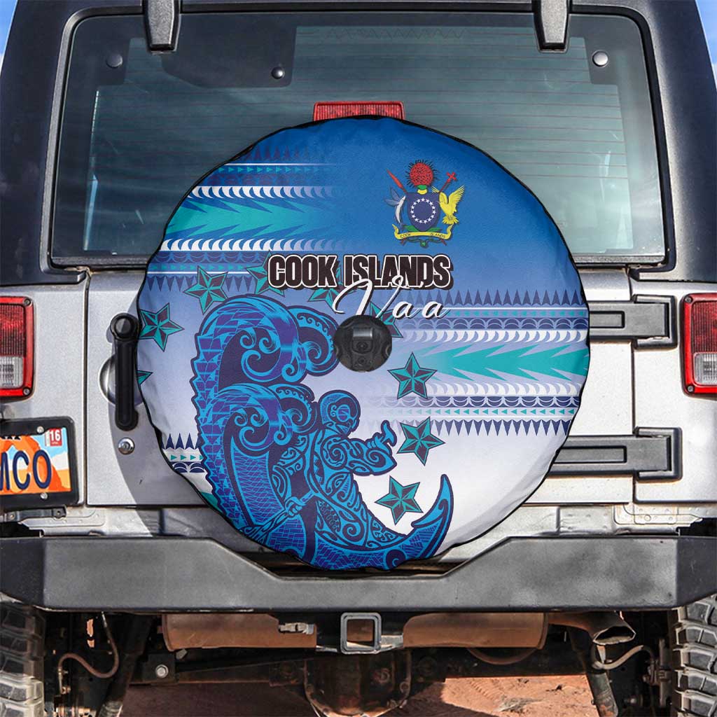 Cook Islands Va'a Race Spare Tire Cover Te Tatau Tattoos Sporty Style Light Blue Color LT03 Blue - Polynesian Pride