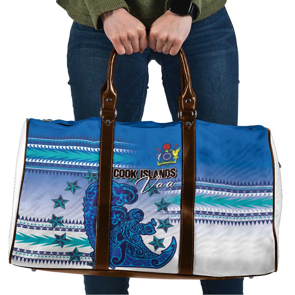 Cook Islands Va'a Race Travel Bag Te Tatau Tattoos Sporty Style Light Blue Color LT03 Blue - Polynesian Pride