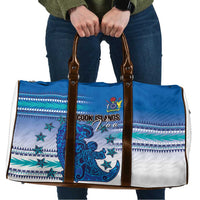 Cook Islands Va'a Race Travel Bag Te Tatau Tattoos Sporty Style Light Blue Color LT03 Blue - Polynesian Pride