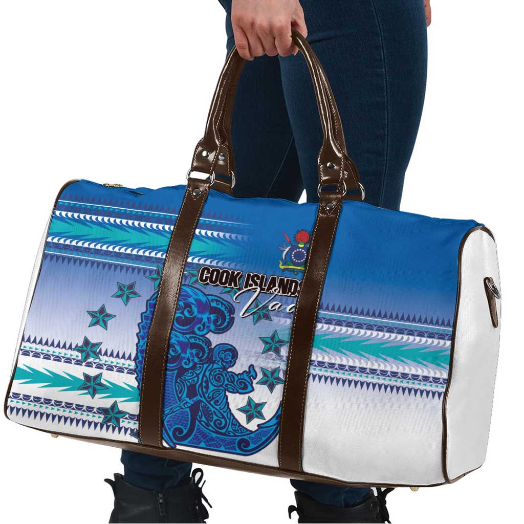 Cook Islands Va'a Race Travel Bag Te Tatau Tattoos Sporty Style Light Blue Color LT03 - Polynesian Pride