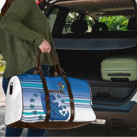 Cook Islands Va'a Race Travel Bag Te Tatau Tattoos Sporty Style Light Blue Color LT03 - Polynesian Pride