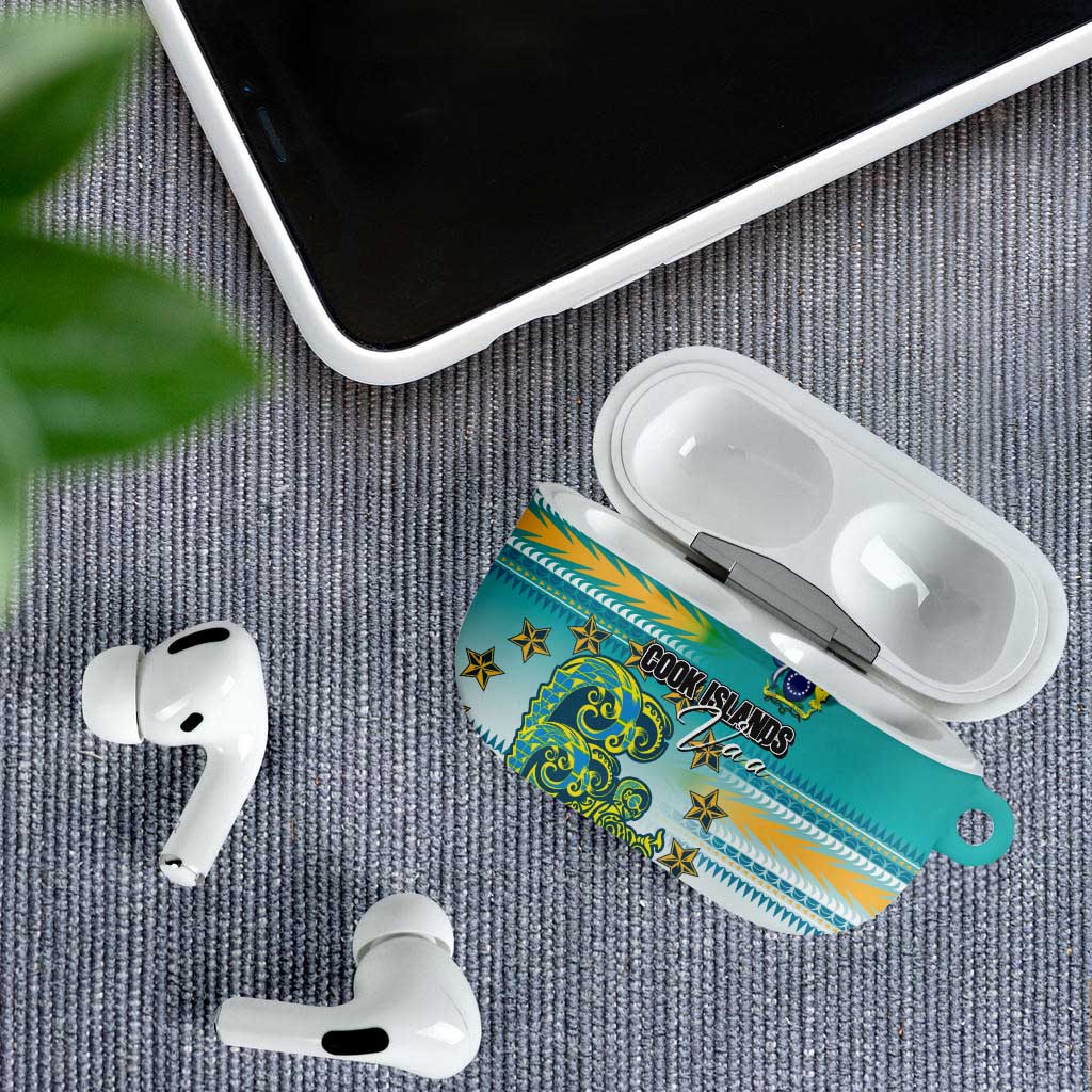 Cook Islands Va'a Race AirPods Case Te Tatau Tattoos Sporty Style Turquoise Color LT03 - Polynesian Pride