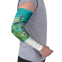 Personalised Cook Islands Va'a Race Arm Sleeves Te Tatau Tattoos Sporty Style Turquoise Color LT03 - Polynesian Pride