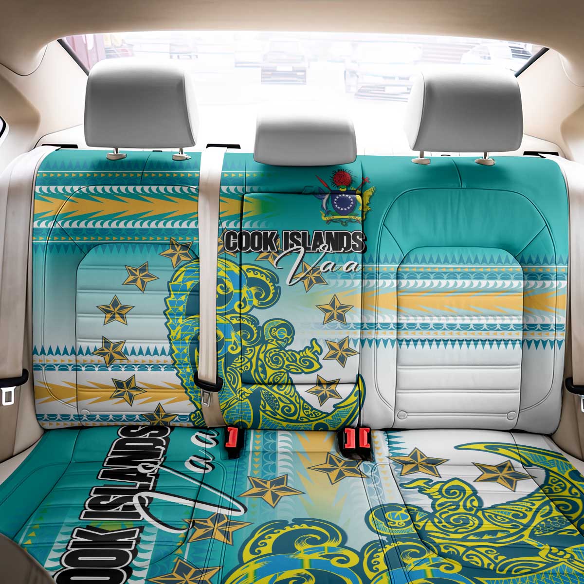 Cook Islands Va'a Race Back Car Seat Cover Te Tatau Tattoos Sporty Style Turquoise Color LT03 - Polynesian Pride