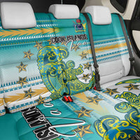 Cook Islands Va'a Race Back Car Seat Cover Te Tatau Tattoos Sporty Style Turquoise Color LT03 - Polynesian Pride