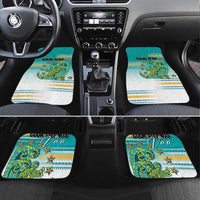 Personalised Cook Islands Va'a Race Car Mats Te Tatau Tattoos Sporty Style Turquoise Color LT03 Set 4pcs Turquoise - Polynesian Pride