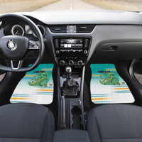 Personalised Cook Islands Va'a Race Car Mats Te Tatau Tattoos Sporty Style Turquoise Color LT03 Set 2pcs - Front Turquoise - Polynesian Pride