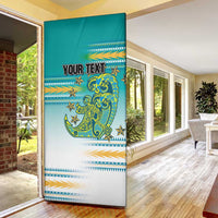 Personalised Cook Islands Va'a Race Door Cover Te Tatau Tattoos Sporty Style Turquoise Color LT03 - Polynesian Pride