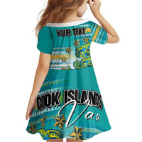 Personalised Cook Islands Va'a Race Family Matching Off Shoulder Maxi Dress and Hawaiian Shirt Te Tatau Tattoos Sporty Style Turquoise Color LT03 - Polynesian Pride