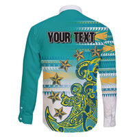 Personalised Cook Islands Va'a Race Family Matching Summer Maxi Dress and Hawaiian Shirt Te Tatau Tattoos Sporty Style Turquoise Color LT03 - Polynesian Pride