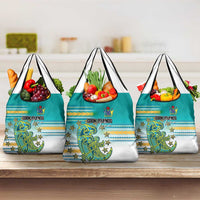 Cook Islands Va'a Race Grocery Bag Te Tatau Tattoos Sporty Style Turquoise Color LT03 3-pack One Size Turquoise - Polynesian Pride