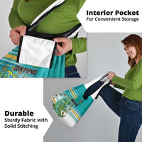 Cook Islands Va'a Race Grocery Bag Te Tatau Tattoos Sporty Style Turquoise Color LT03 - Polynesian Pride