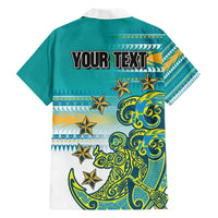 Personalised Cook Islands Va'a Race Hawaiian Shirt Te Tatau Tattoos Sporty Style Turquoise Color LT03 - Polynesian Pride