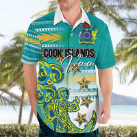 Personalised Cook Islands Va'a Race Hawaiian Shirt Te Tatau Tattoos Sporty Style Turquoise Color LT03 - Polynesian Pride