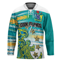 Personalised Cook Islands Va'a Race Hockey Jersey Te Tatau Tattoos Sporty Style Turquoise Color LT03 Unisex Turquoise - Polynesian Pride