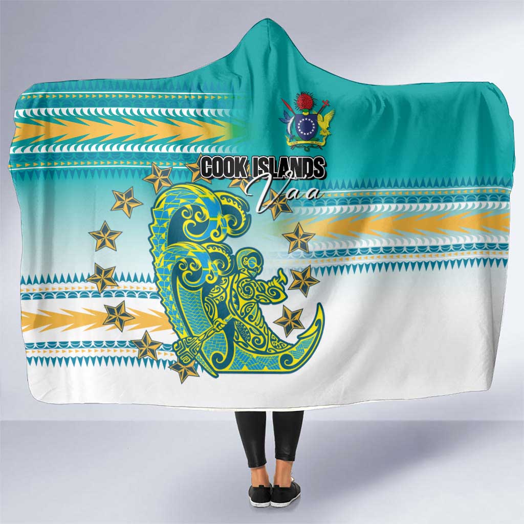 Cook Islands Va'a Race Hooded Blanket Te Tatau Tattoos Sporty Style Turquoise Color LT03 One Size Turquoise - Polynesian Pride