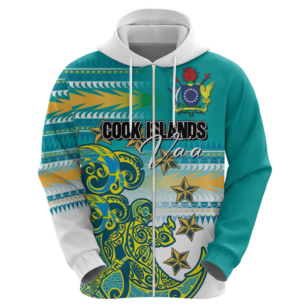 Personalised Cook Islands Va'a Race Hoodie Te Tatau Tattoos Sporty Style Turquoise Color LT03 - Polynesian Pride