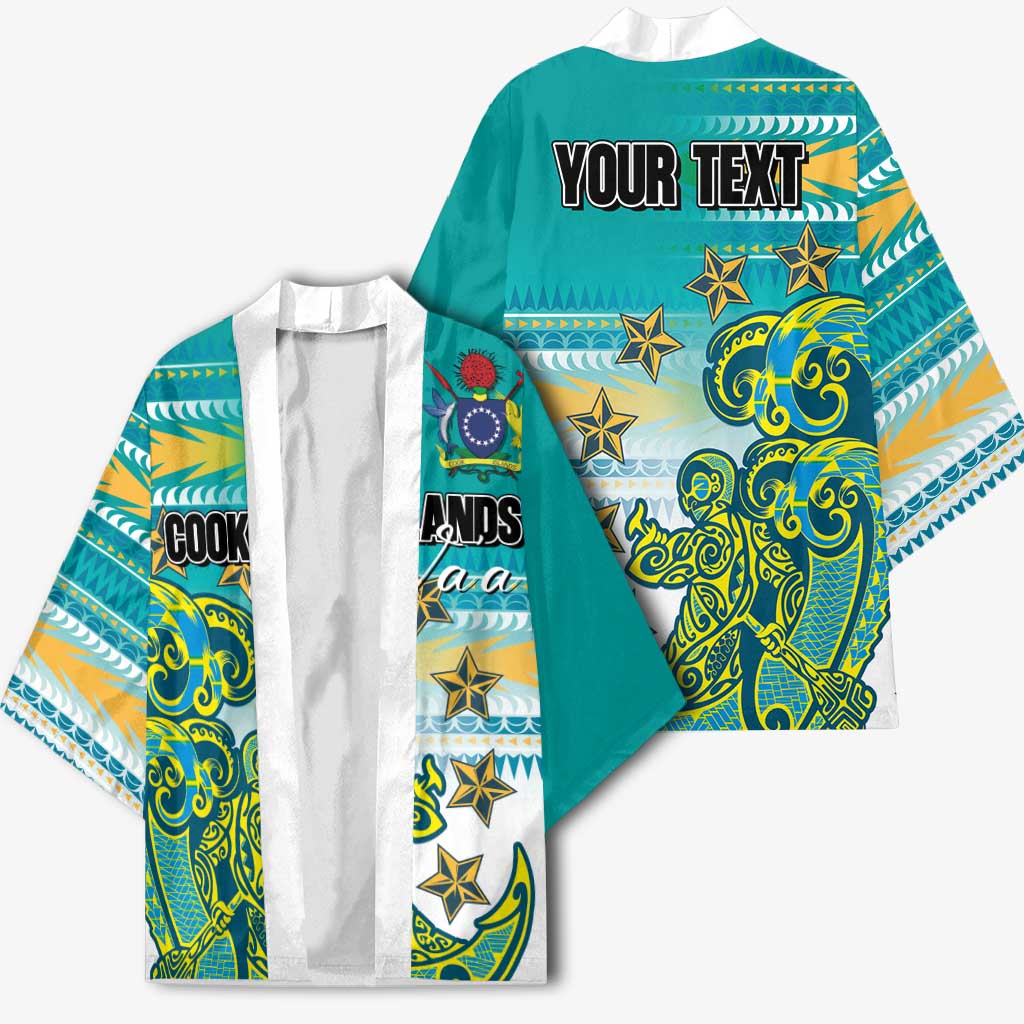 Personalised Cook Islands Va'a Race Kimono Te Tatau Tattoos Sporty Style Turquoise Color LT03 - Polynesian Pride