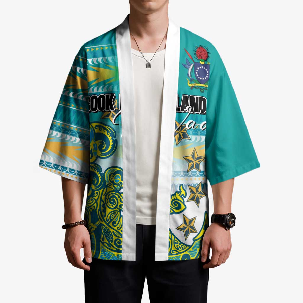 Personalised Cook Islands Va'a Race Kimono Te Tatau Tattoos Sporty Style Turquoise Color LT03 - Polynesian Pride