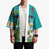 Personalised Cook Islands Va'a Race Kimono Te Tatau Tattoos Sporty Style Turquoise Color LT03 - Polynesian Pride