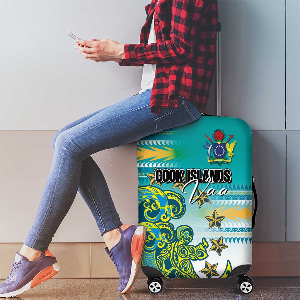 Cook Islands Va'a Race Luggage Cover Te Tatau Tattoos Sporty Style Turquoise Color LT03 - Polynesian Pride