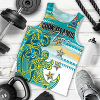 Personalised Cook Islands Va'a Race Men Tank Top Te Tatau Tattoos Sporty Style Turquoise Color LT03 - Polynesian Pride