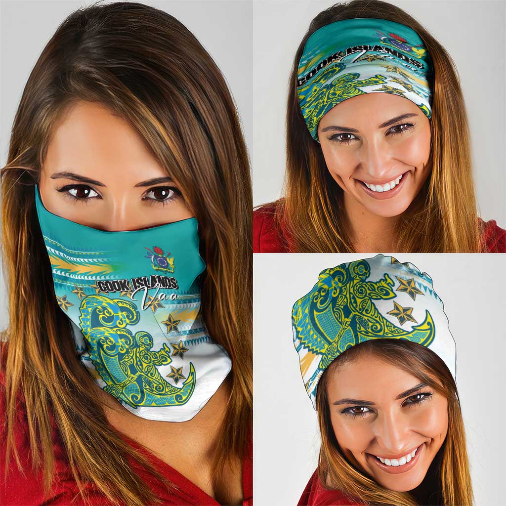 Cook Islands Va'a Race Neck Gaiter Te Tatau Tattoos Sporty Style Turquoise Color LT03 - Polynesian Pride