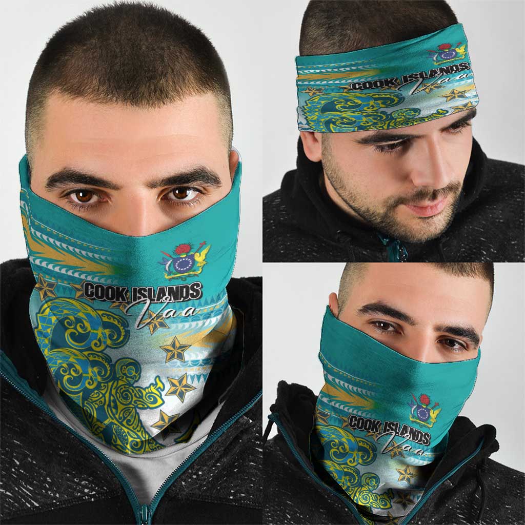 Cook Islands Va'a Race Neck Gaiter Te Tatau Tattoos Sporty Style Turquoise Color LT03 - Polynesian Pride