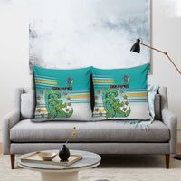 Cook Islands Va'a Race Pillow Cover Te Tatau Tattoos Sporty Style Turquoise Color LT03 - Polynesian Pride