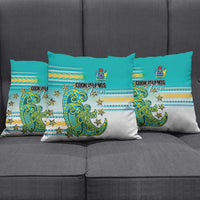Cook Islands Va'a Race Pillow Cover Te Tatau Tattoos Sporty Style Turquoise Color LT03 - Polynesian Pride