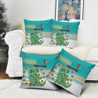Cook Islands Va'a Race Pillow Cover Te Tatau Tattoos Sporty Style Turquoise Color LT03 - Polynesian Pride