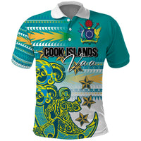 Personalised Cook Islands Va'a Race Polo Shirt Te Tatau Tattoos Sporty Style Turquoise Color LT03 Turquoise - Polynesian Pride