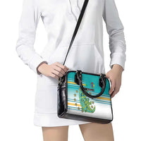 Cook Islands Va'a Race Shoulder Handbag Te Tatau Tattoos Sporty Style Turquoise Color - Polynesian Pride