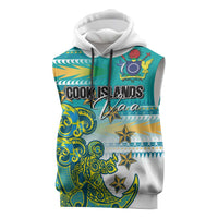 Personalised Cook Islands Va'a Race Sleeveless Hoodie Te Tatau Tattoos Sporty Style Turquoise Color LT03 Turquoise - Polynesian Pride