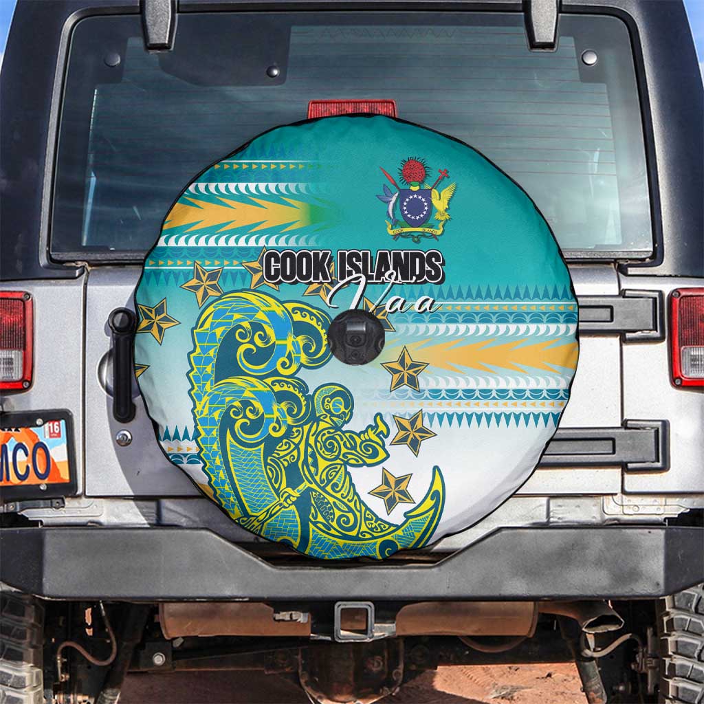 Cook Islands Va'a Race Spare Tire Cover Te Tatau Tattoos Sporty Style Turquoise Color LT03 Turquoise - Polynesian Pride